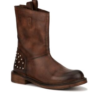 The Foundry Supply Co Brown Leather Boots with Studded Heel